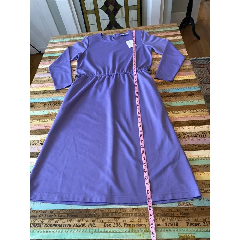 NEW The Tog Shop Petites Womens Dress 10P Knit Midi Lilac Purple Vintage 90s - Picture 8 of 12